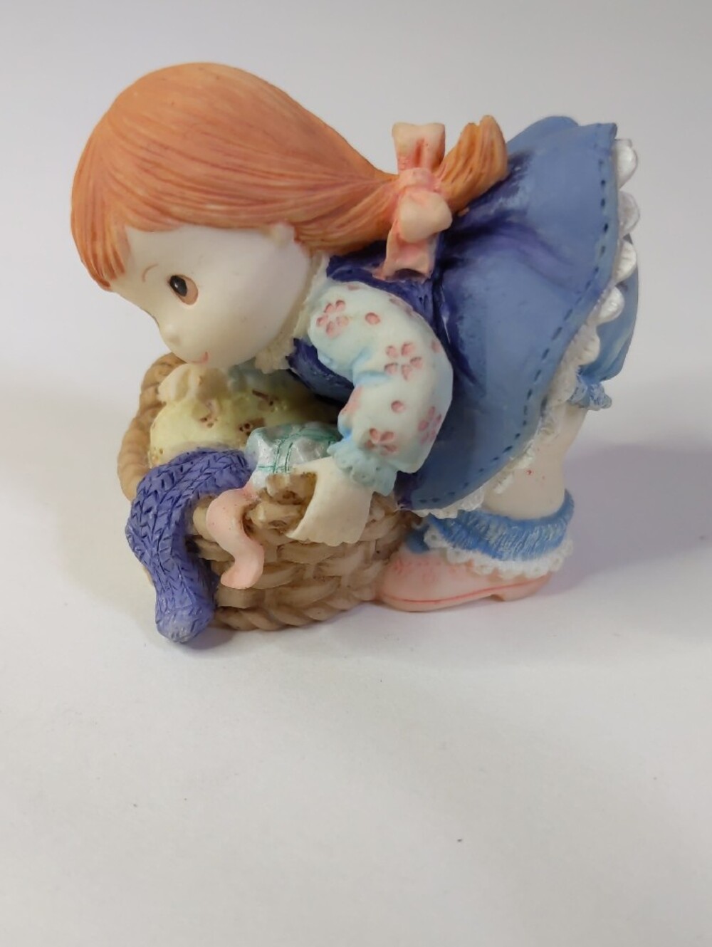 Vintage Enesco 'A Little Behind In My Chores' Girl Figurine